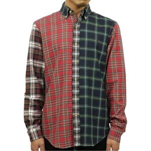 Polo Ralph Lauren Long-Sleeve Patchwork Shirt. Red, Blue and Green Multi-plaid